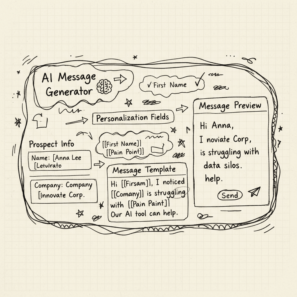 AI-powered outbound message creation interface