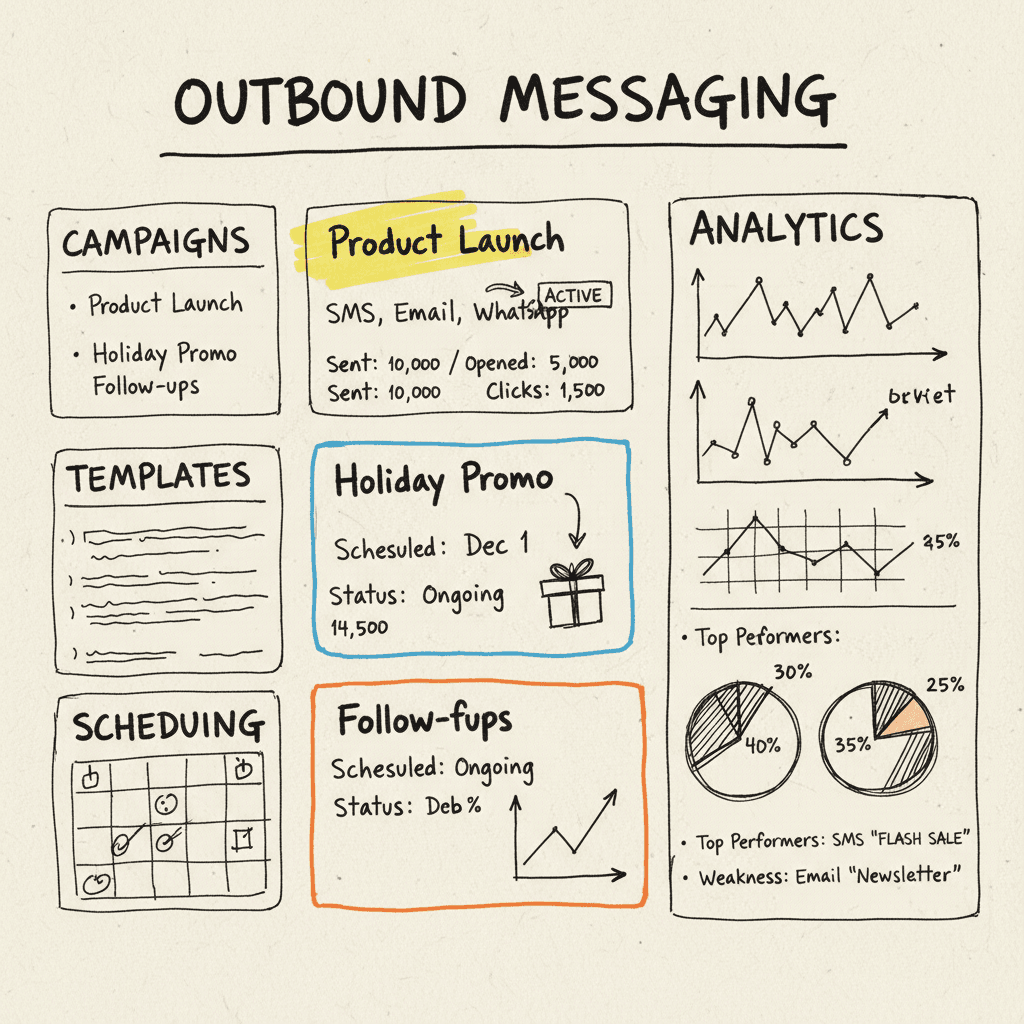 Outbound messaging campaign dashboard