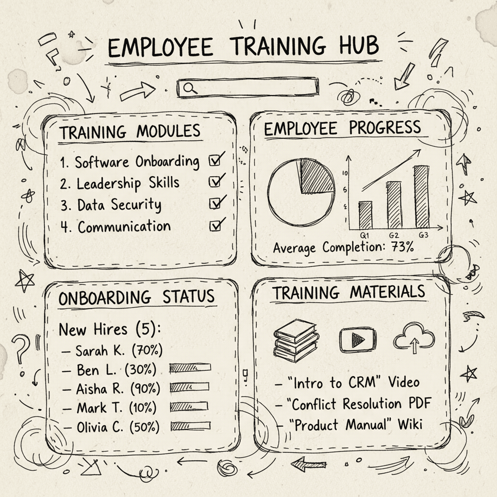 Employee training dashboard
