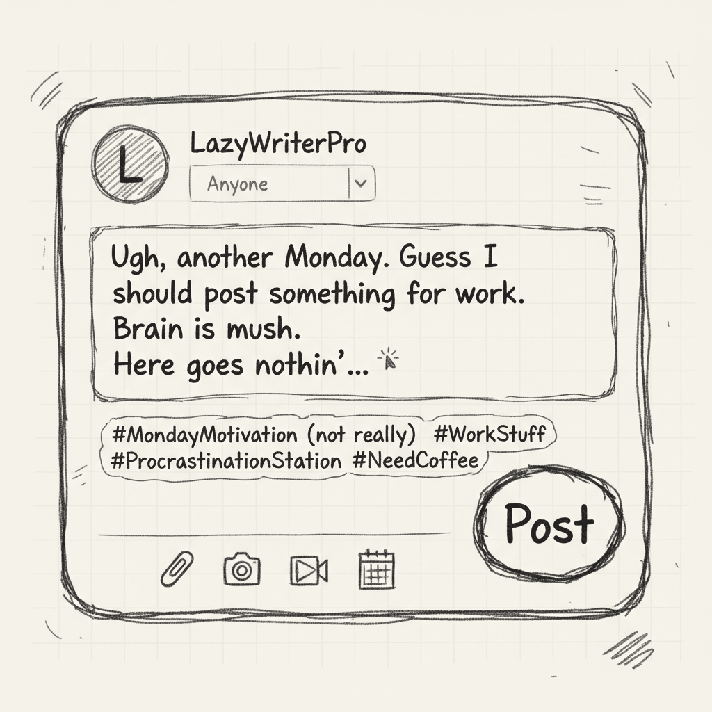 LinkedIn post creation interface